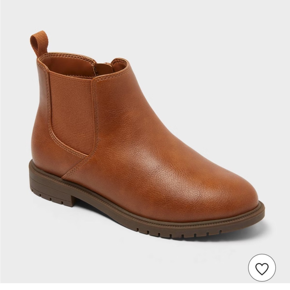 Cat & Jack Girls Brandy Chelsea Ankle Boots Cognac